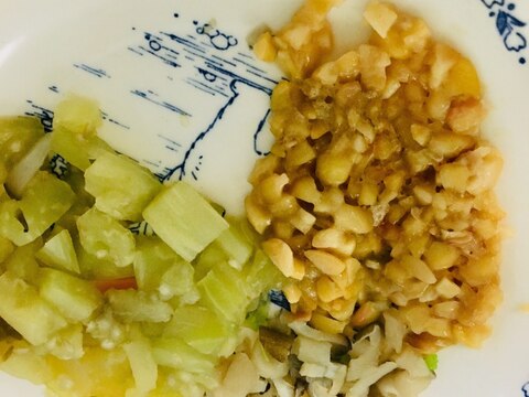 ⁑離乳食カミカミ期⁑ナスの納豆和え